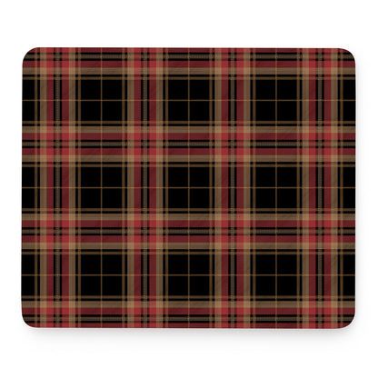 Black And Red Stewart Tartan Print Mouse Pad