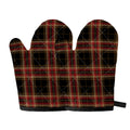 Black And Red Stewart Tartan Print Oven Mitts