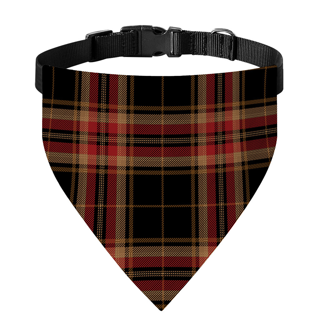 Black And Red Stewart Tartan Print Over The Collar Dog Bandana