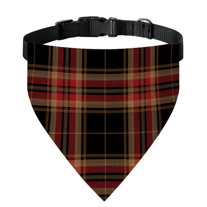 Black And Red Stewart Tartan Print Over The Collar Dog Bandana