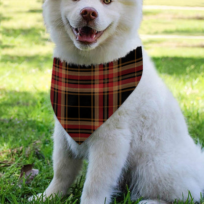 Black And Red Stewart Tartan Print Over The Collar Dog Bandana