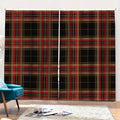 Black And Red Stewart Tartan Print Pencil Pleat Curtains
