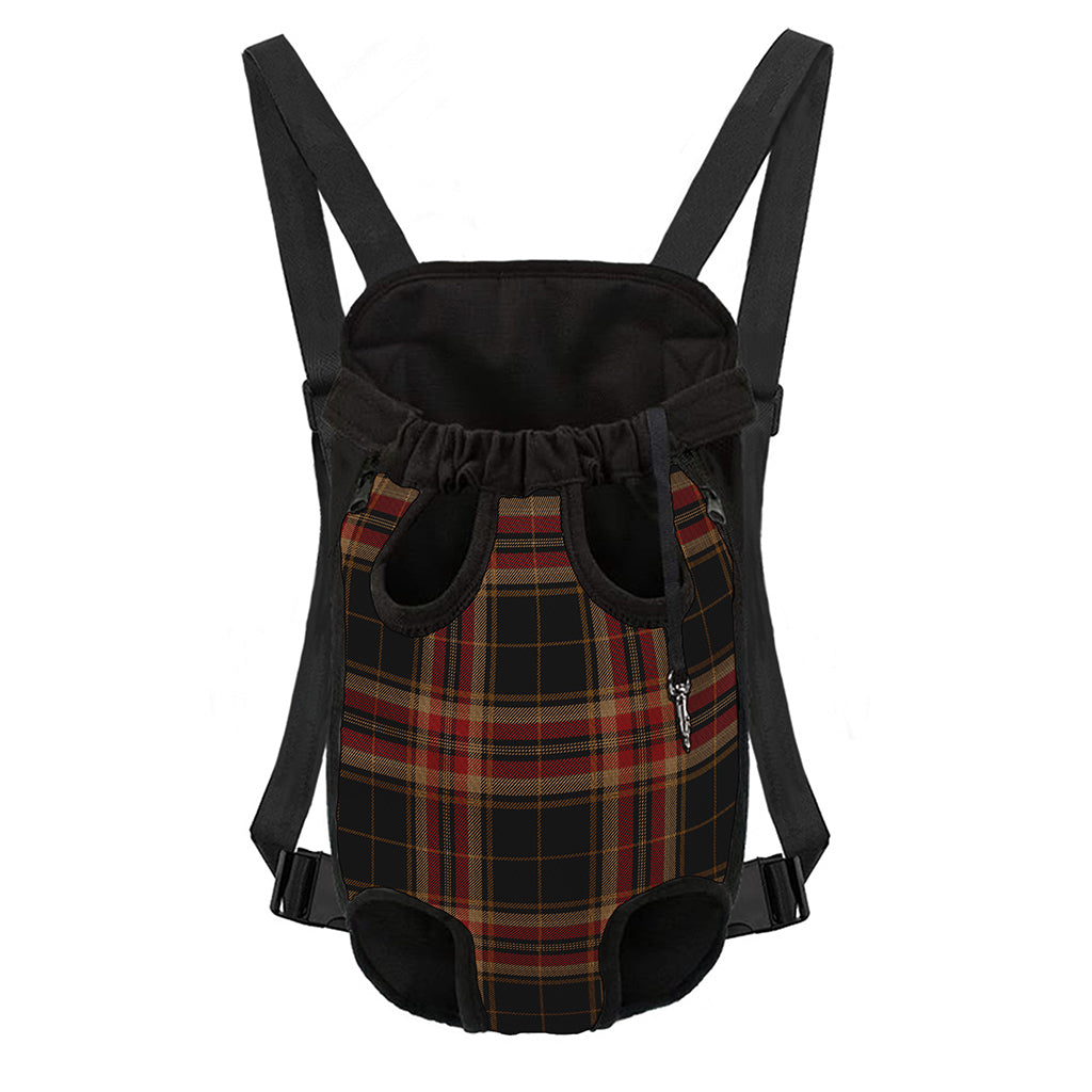 Black And Red Stewart Tartan Print Pet Carrier Backpack
