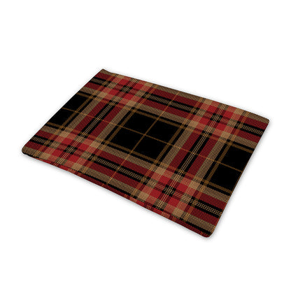 Black And Red Stewart Tartan Print Pet Cooling Mat Cover