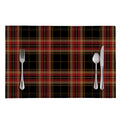Black And Red Stewart Tartan Print Placemat