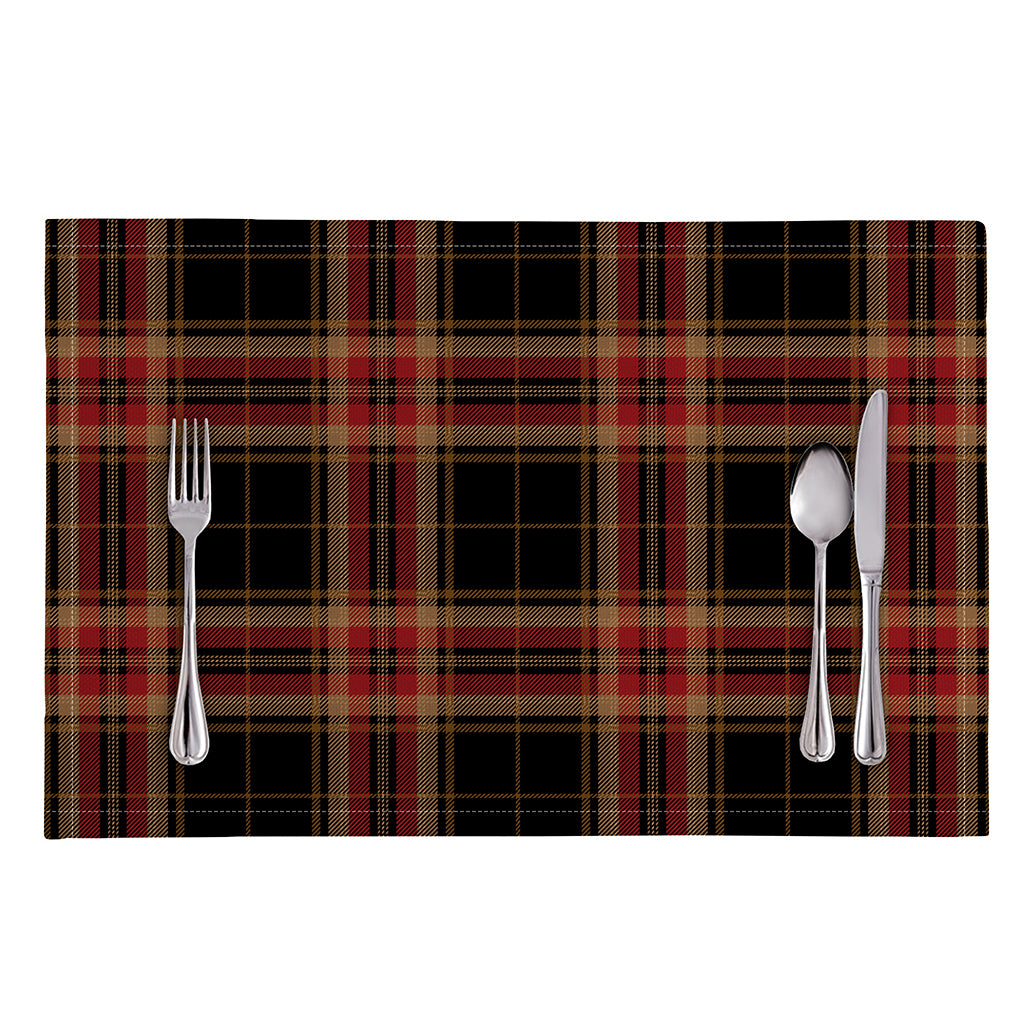 Black And Red Stewart Tartan Print Placemat