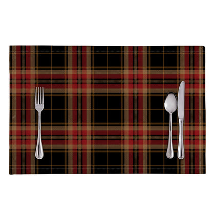 Black And Red Stewart Tartan Print Placemat