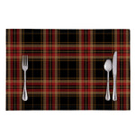 Black And Red Stewart Tartan Print Placemat