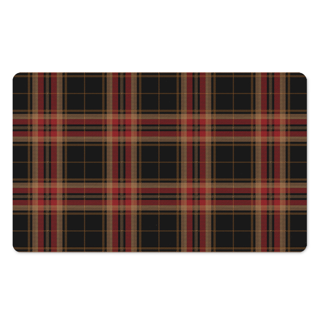 Black And Red Stewart Tartan Print Polyester Doormat