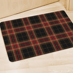 Black And Red Stewart Tartan Print Polyester Doormat