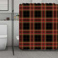 Black And Red Stewart Tartan Print Polyester Shower Curtain