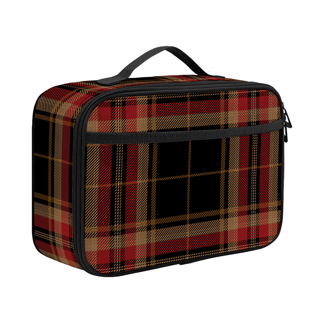 Black And Red Stewart Tartan Print Portable Lunch Bag