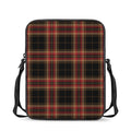 Black And Red Stewart Tartan Print Rectangular Crossbody Bag