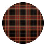 Black And Red Stewart Tartan Print Round Blanket