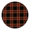 Black And Red Stewart Tartan Print Round Floor Mat