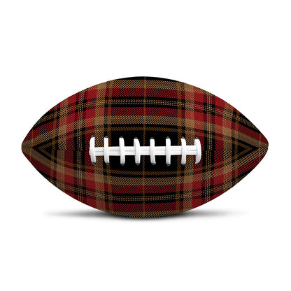Black And Red Stewart Tartan Print Rugby Ball