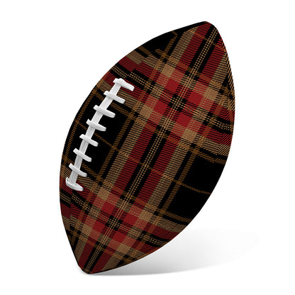 Black And Red Stewart Tartan Print Rugby Ball