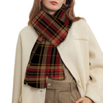 Black And Red Stewart Tartan Print Scarf