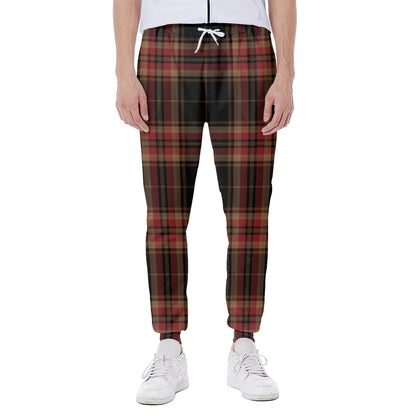 Black And Red Stewart Tartan Print Scuba Joggers
