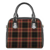 Black And Red Stewart Tartan Print Shoulder Handbag