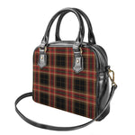 Black And Red Stewart Tartan Print Shoulder Handbag