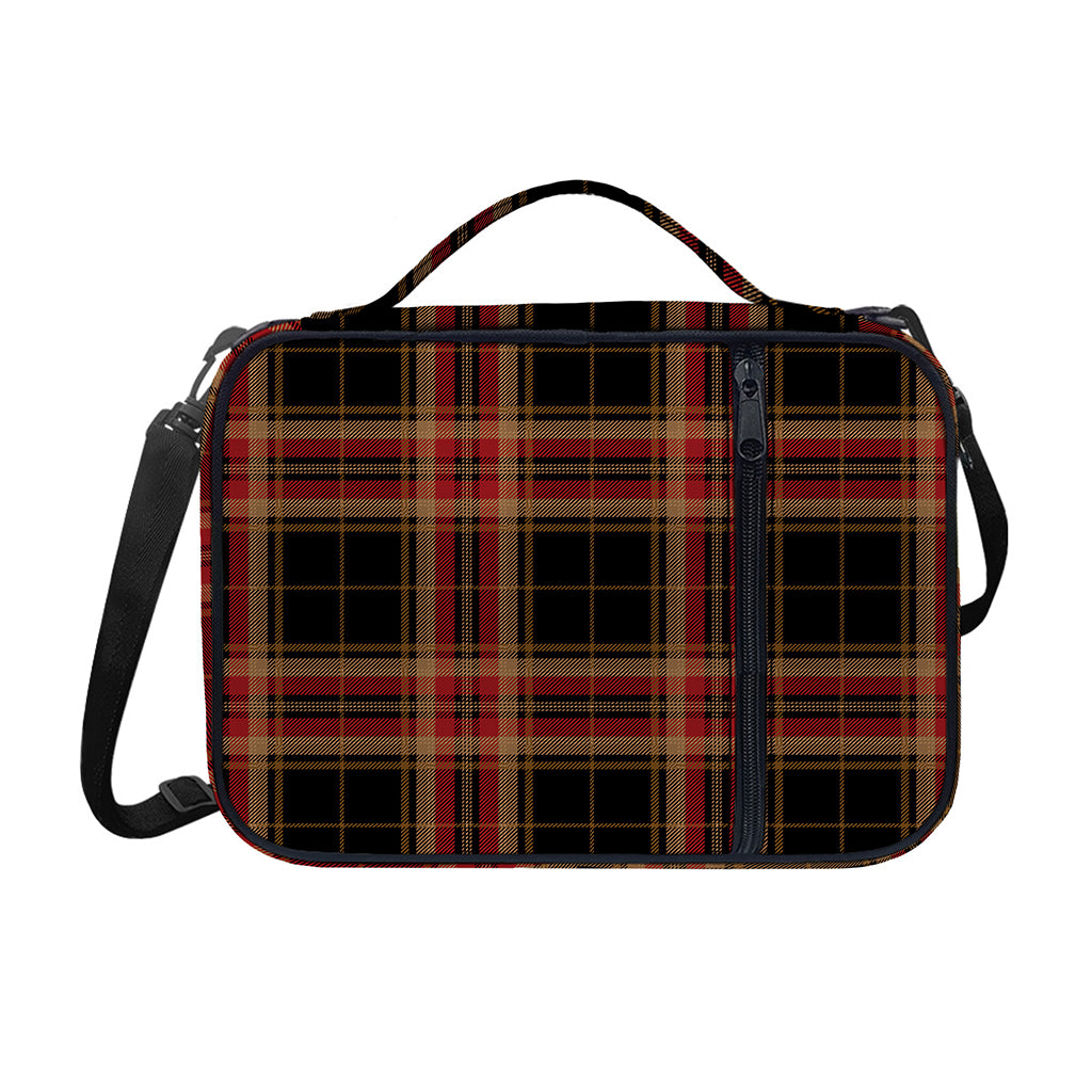 Black And Red Stewart Tartan Print Shoulder Strap Bible Bag