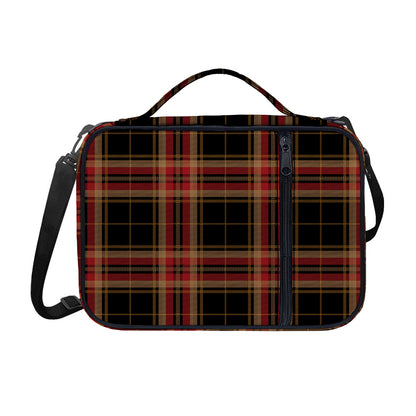 Black And Red Stewart Tartan Print Shoulder Strap Bible Bag