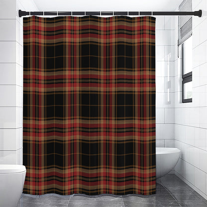 Black And Red Stewart Tartan Print Shower Curtain