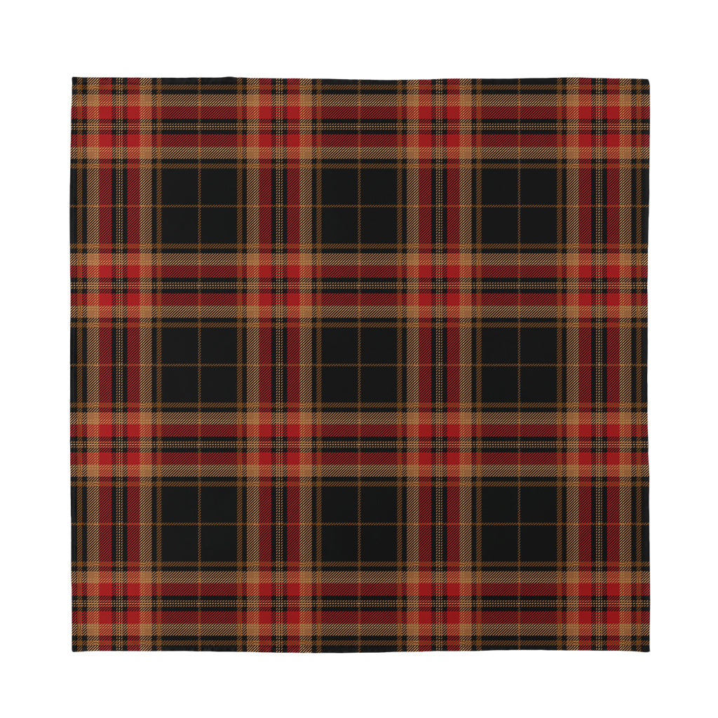 Black And Red Stewart Tartan Print Silk Bandana