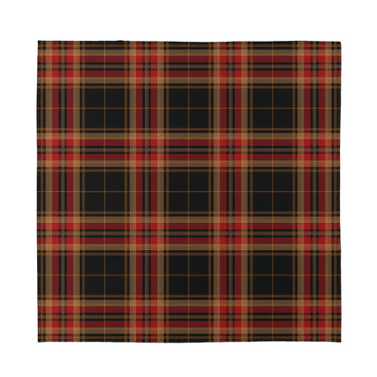 Black And Red Stewart Tartan Print Silk Bandana