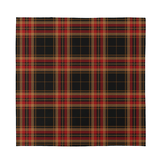 Black And Red Stewart Tartan Print Silk Bandana