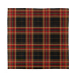 Black And Red Stewart Tartan Print Silk Bandana