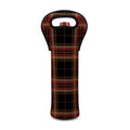 Black And Red Stewart Tartan Print Single Neoprene Wine Tote