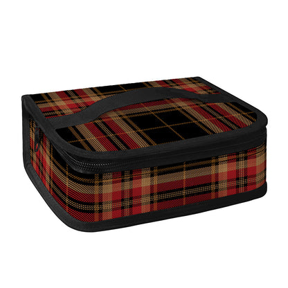 Black And Red Stewart Tartan Print Small Lunch Bag