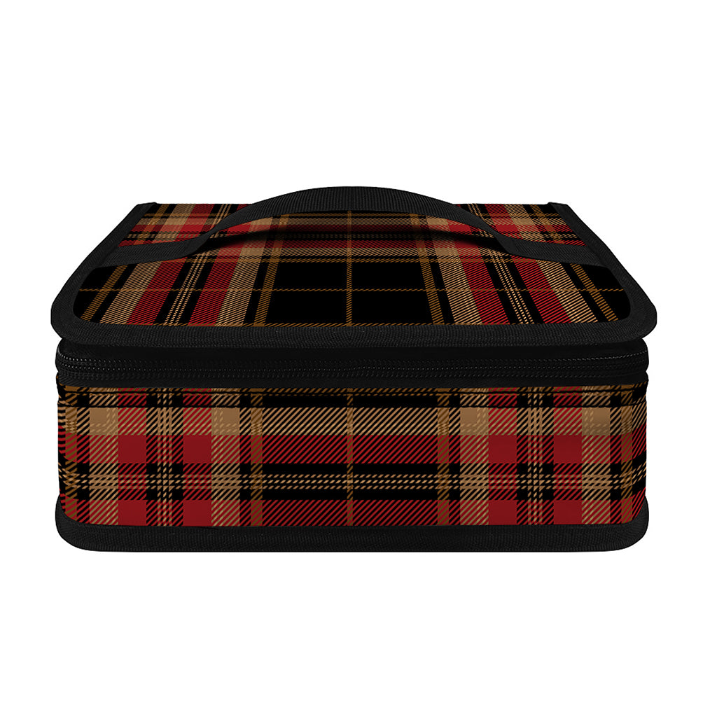 Black And Red Stewart Tartan Print Small Lunch Bag