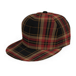 Black And Red Stewart Tartan Print Snapback Cap