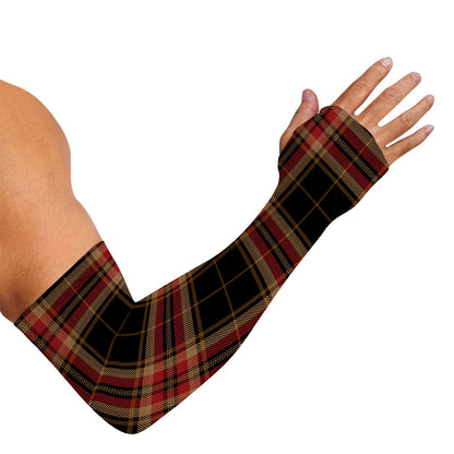 Black And Red Stewart Tartan Print Sun Protection Arm Sleeves