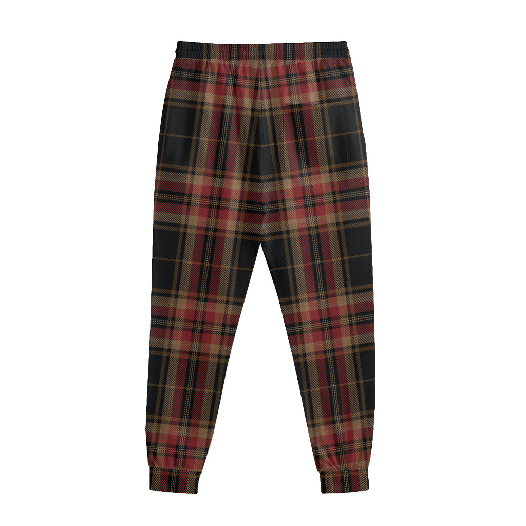 Black And Red Stewart Tartan Print Sweatpants