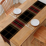 Black And Red Stewart Tartan Print Table Runner