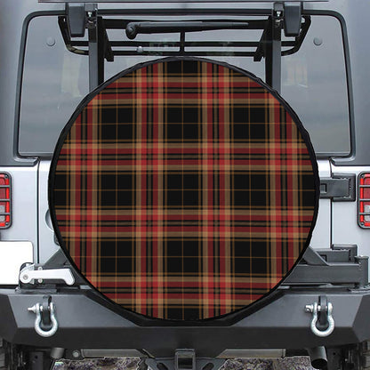 Black And Red Stewart Tartan Print Tire Cover