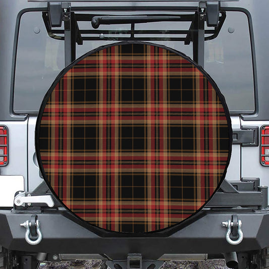 Black And Red Stewart Tartan Print Tire Cover