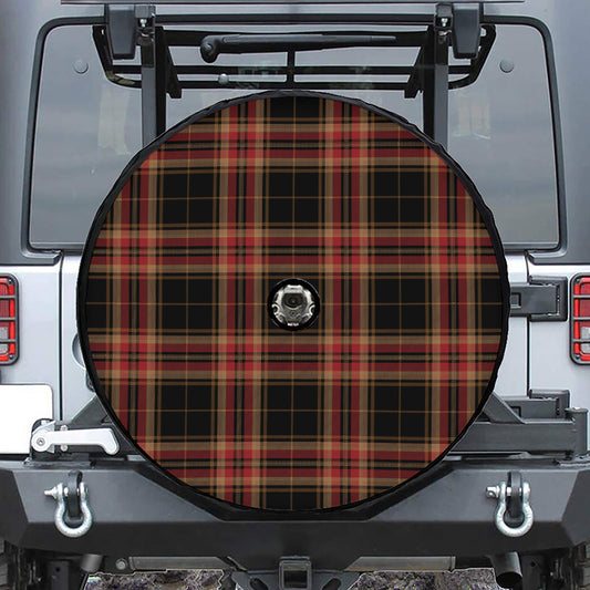 Black And Red Stewart Tartan Print Tire Cover With Camera Hole