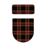 Black And Red Stewart Tartan Print Toilet Lid And Tank Cover Set