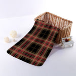 Black And Red Stewart Tartan Print Towel