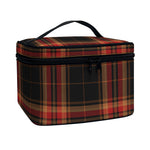 Black And Red Stewart Tartan Print Travel Makeup Bag