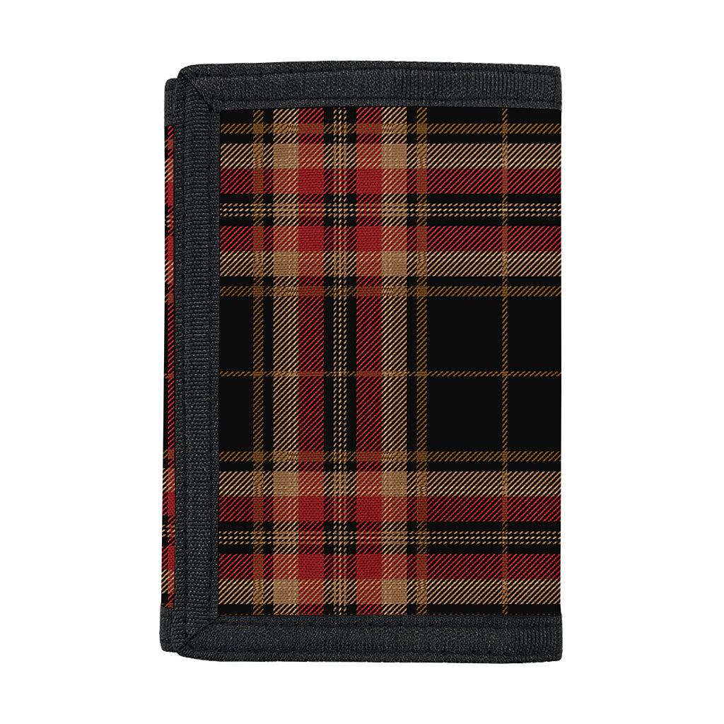 Black And Red Stewart Tartan Print Trifold Wallet