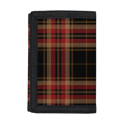 Black And Red Stewart Tartan Print Trifold Wallet