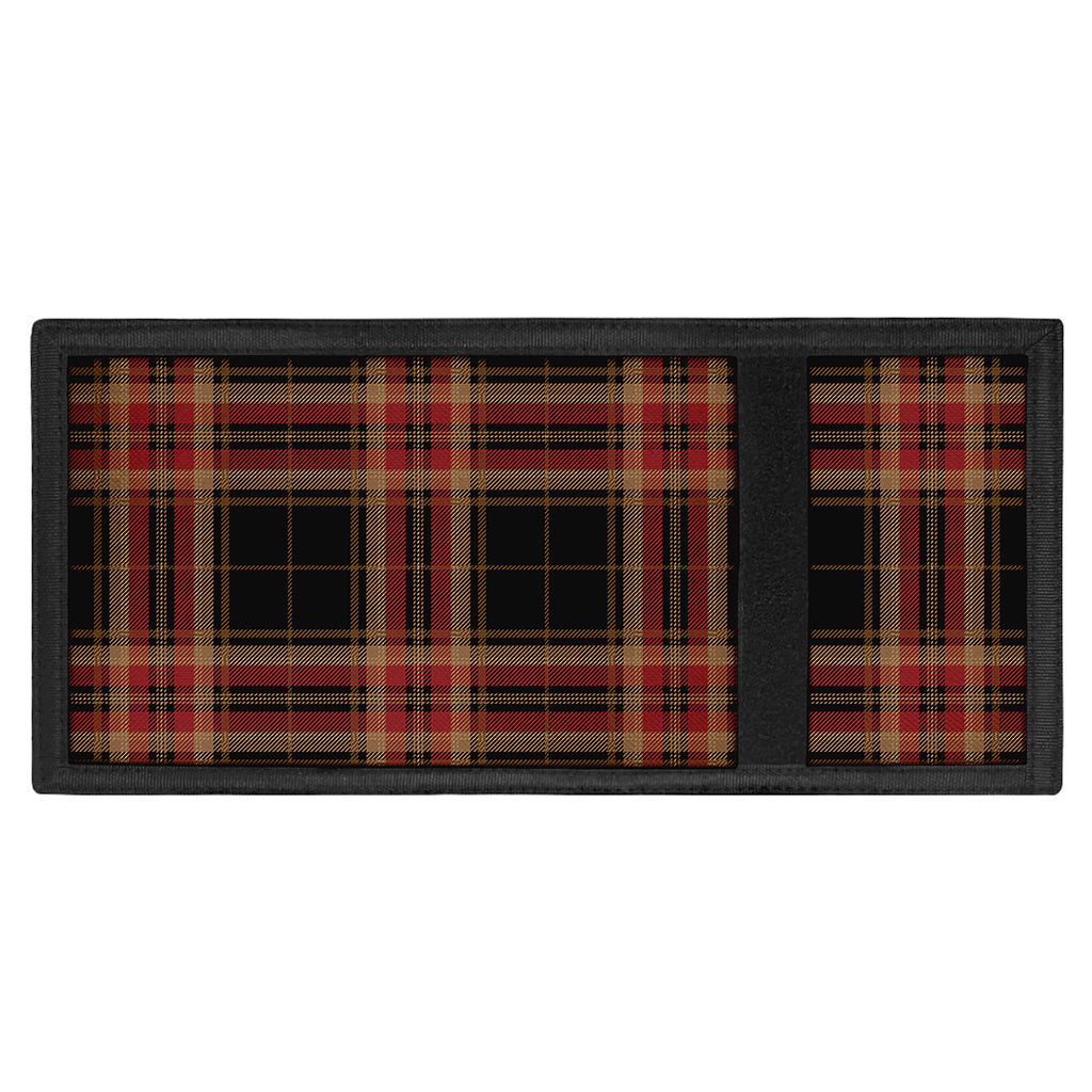 Black And Red Stewart Tartan Print Trifold Wallet