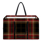 Black And Red Stewart Tartan Print Utility Tote Bag