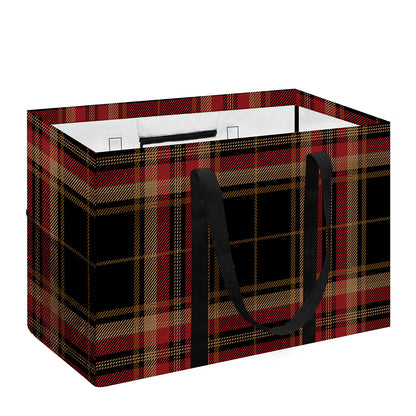 Black And Red Stewart Tartan Print Utility Tote Bag
